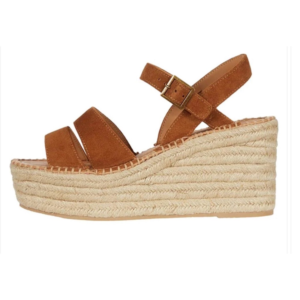 SOLUDOS • Walnut Como Platform Wedge Sandals Includes Box - Picture 2 of 12